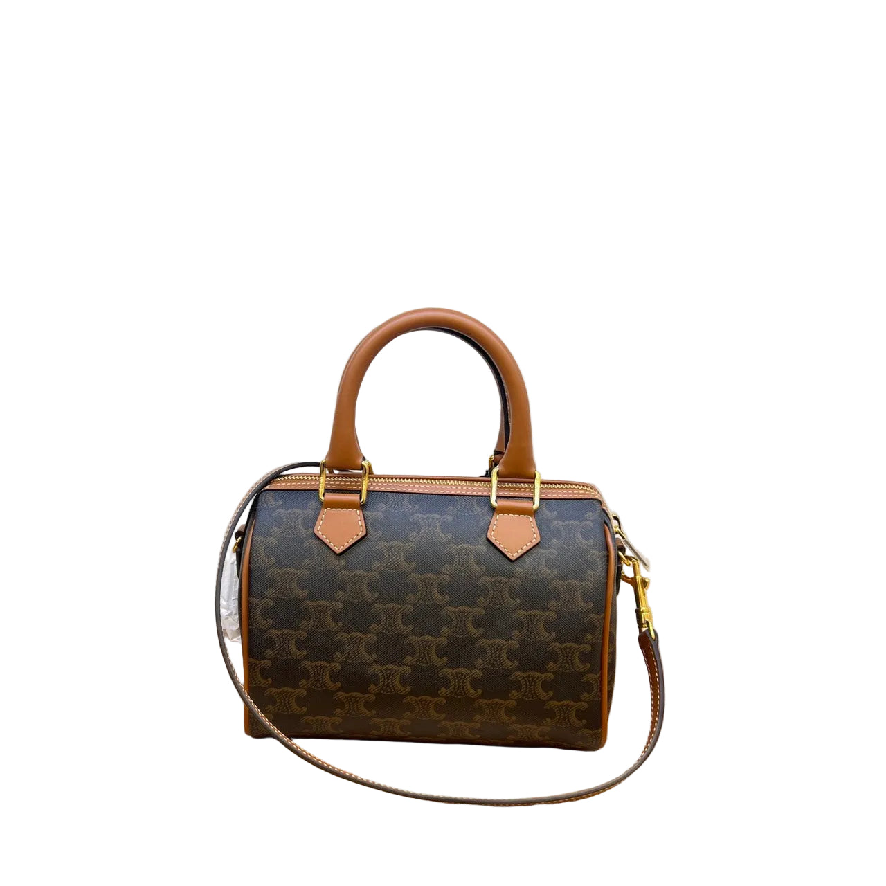 CÉLINE Small Boston Triomphe Canvas and Calfskin
