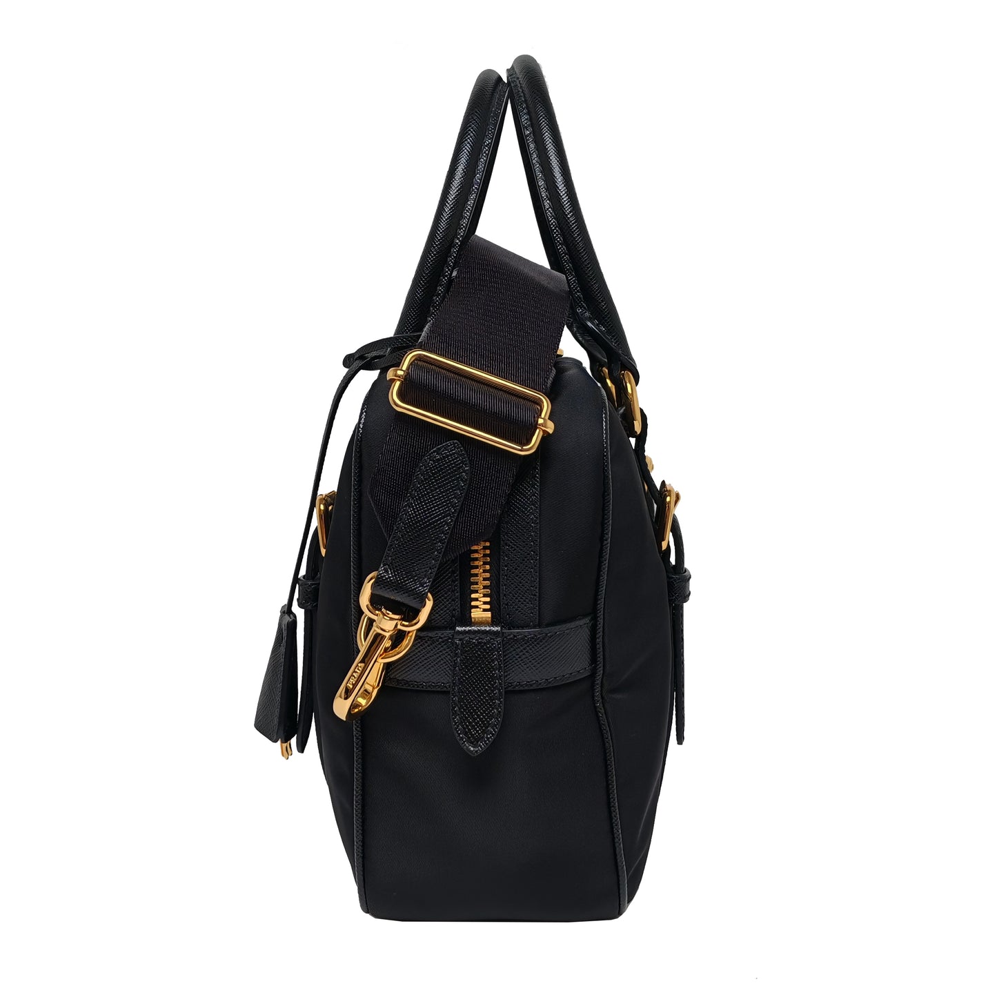 PRADA Nylon and Saffiano leather satchel crossbody