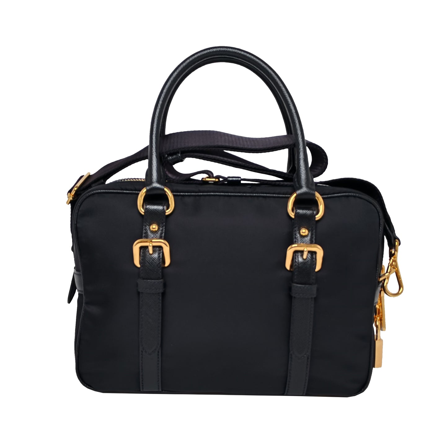 PRADA Nylon and Saffiano leather satchel crossbody