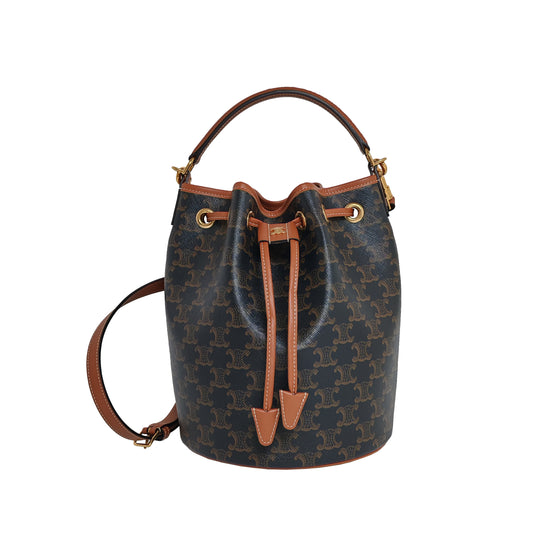 CÉLINE CLARA Bag in TRIOMPHE CANVAS & CALFSKIN