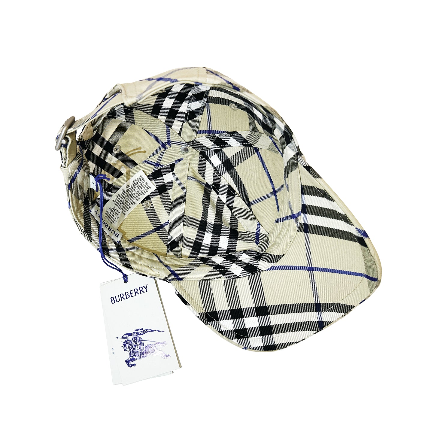 BURBERRY Check Cotton Blend Baseball Cap