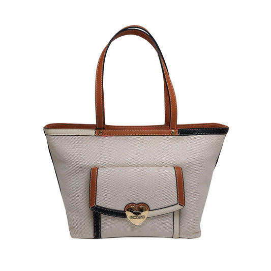 LOVE MOSCHINO Love Selle Canvas Zip Tote