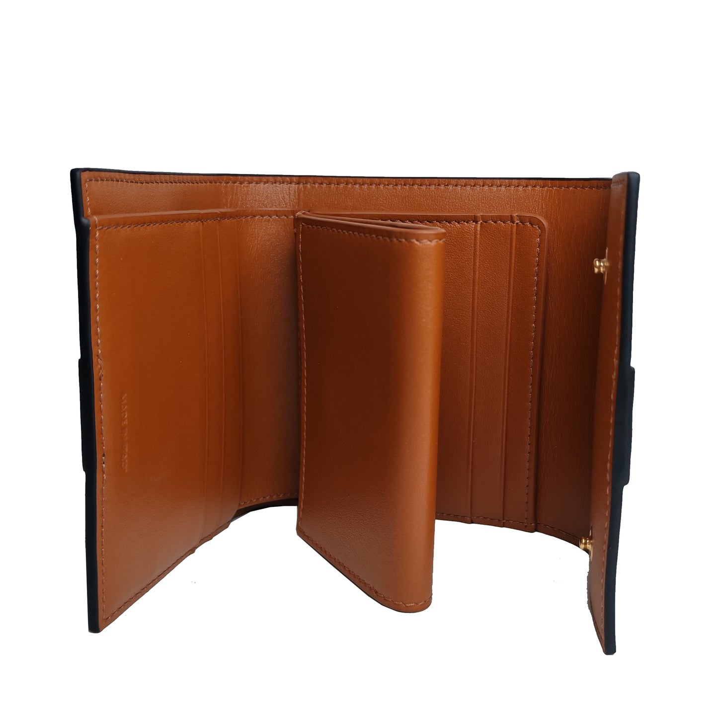 Céline Small Trifold Wallet in Triomphe Canvas and Calfskin