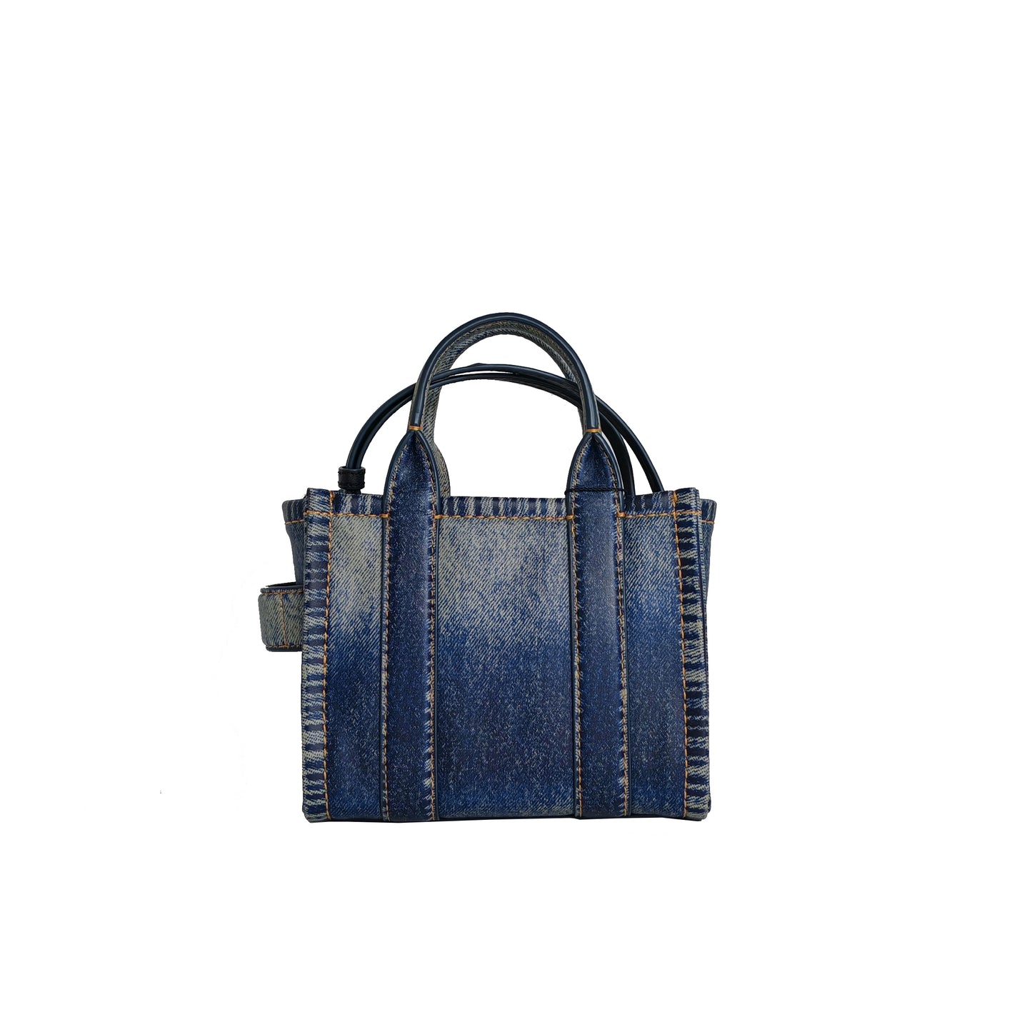 MARC JACOBS Denim-printed Leather mini Tote Bag