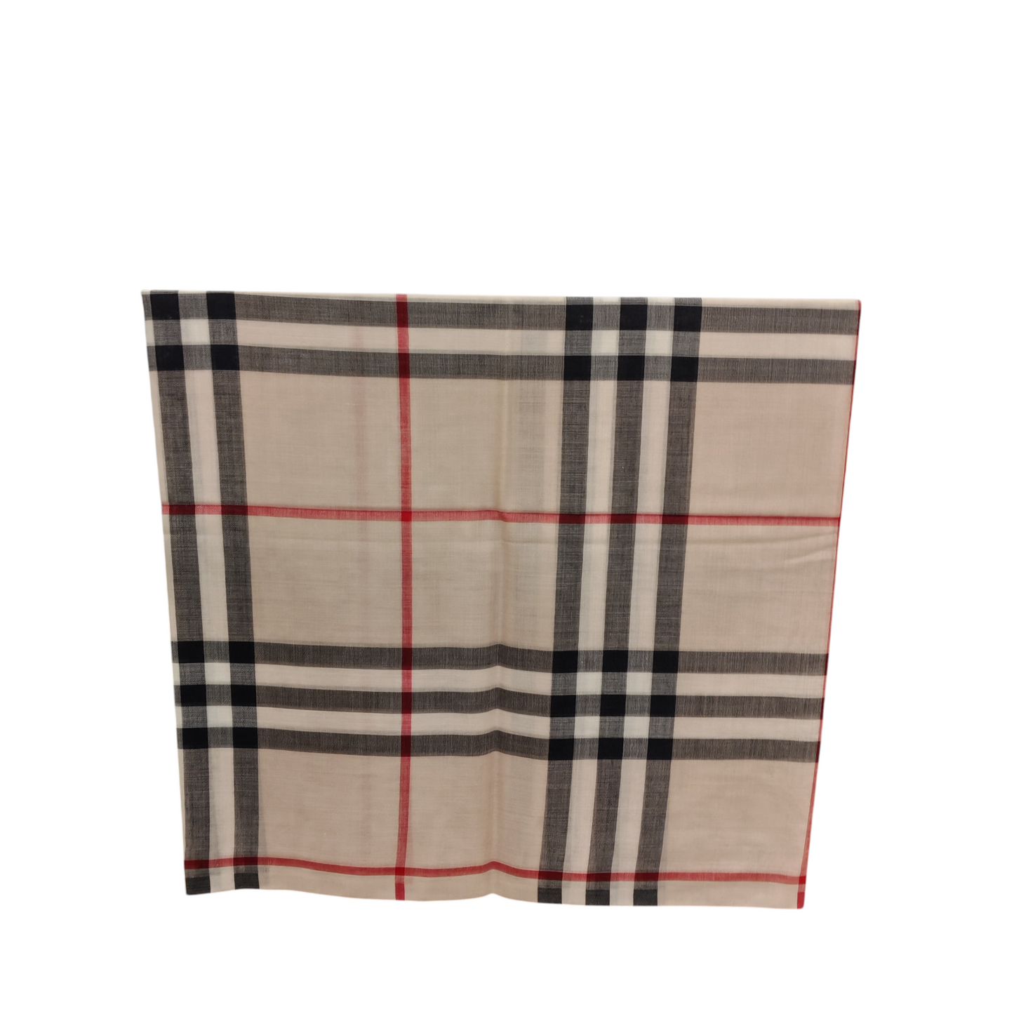 BURBERRY Wide Check Wool Silk Scarf