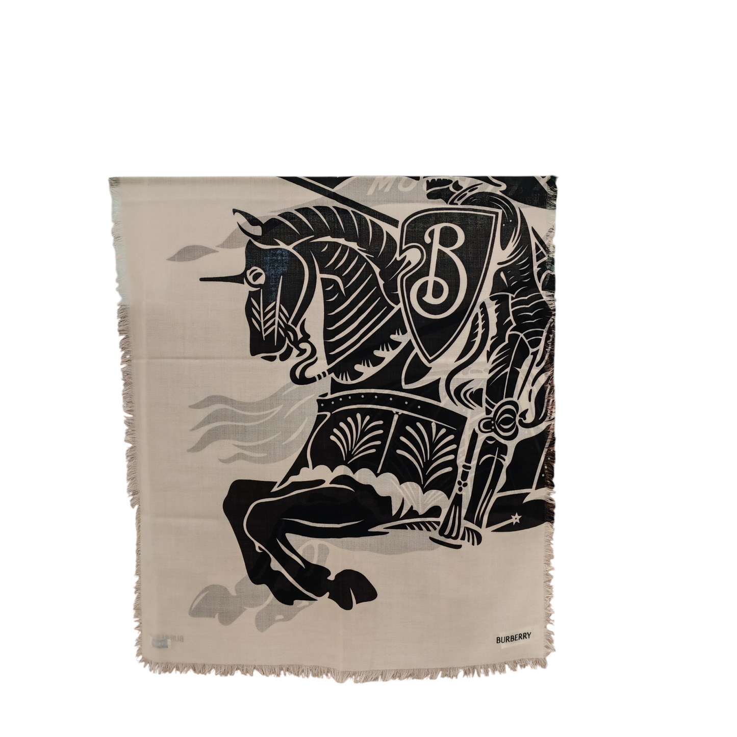 BURBERRY Wide EKD Wool Scarf