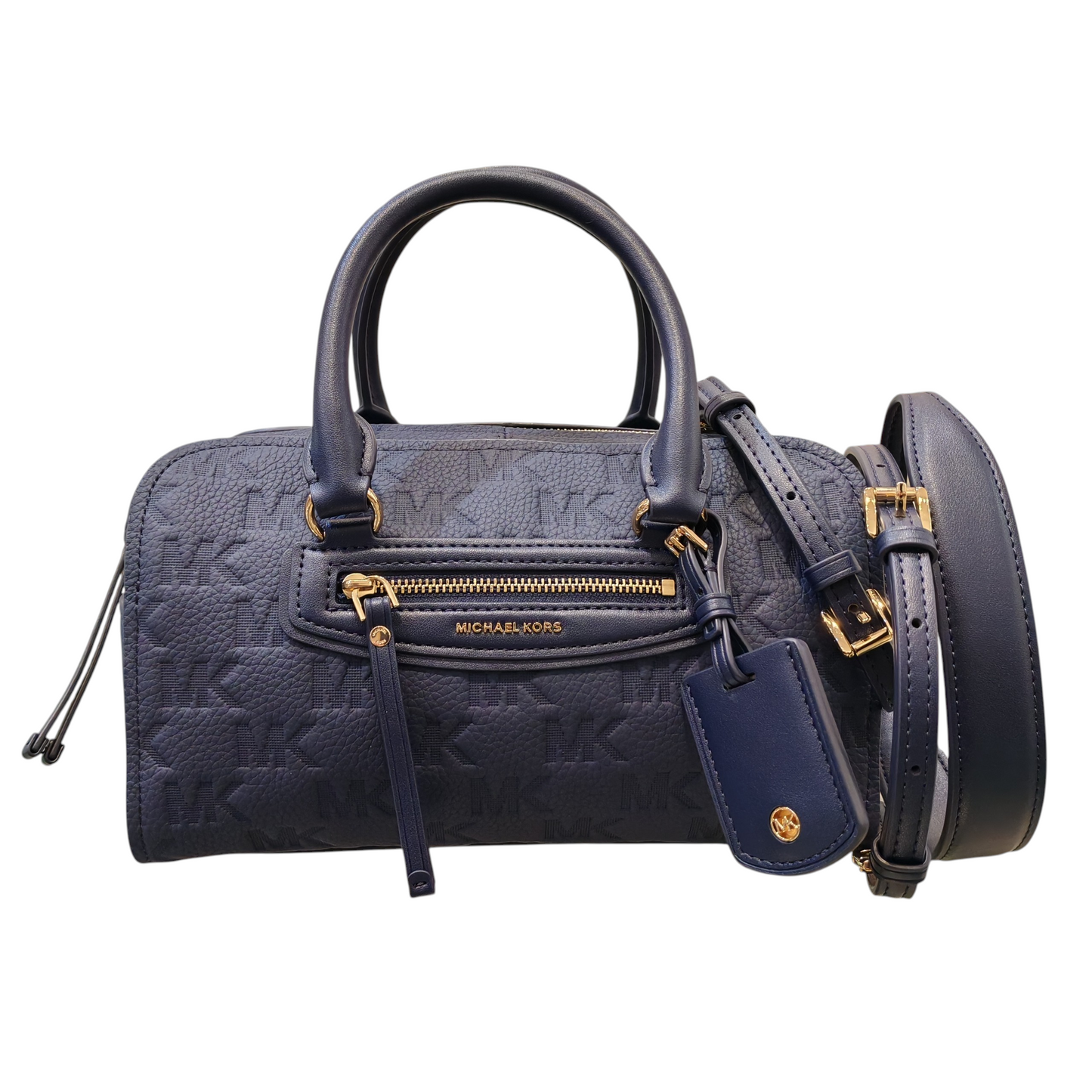 MICHAEL KORS Jet Set Travel XS Logo Embossed Leather Duffle Crossbody Bag