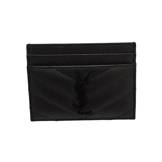 SAINT LAURENT CASSANDRE MATELASSÉ card case in grain de poudre leather