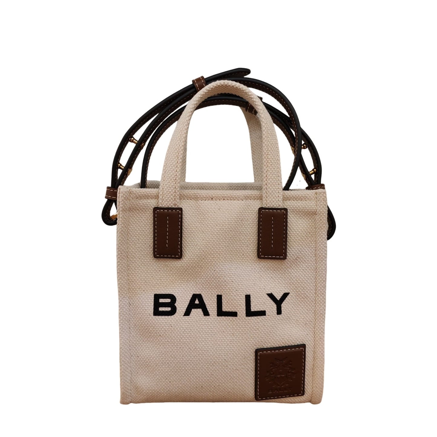 BALLY AKELEI CANVAS VERTICLE MINI TOTE
