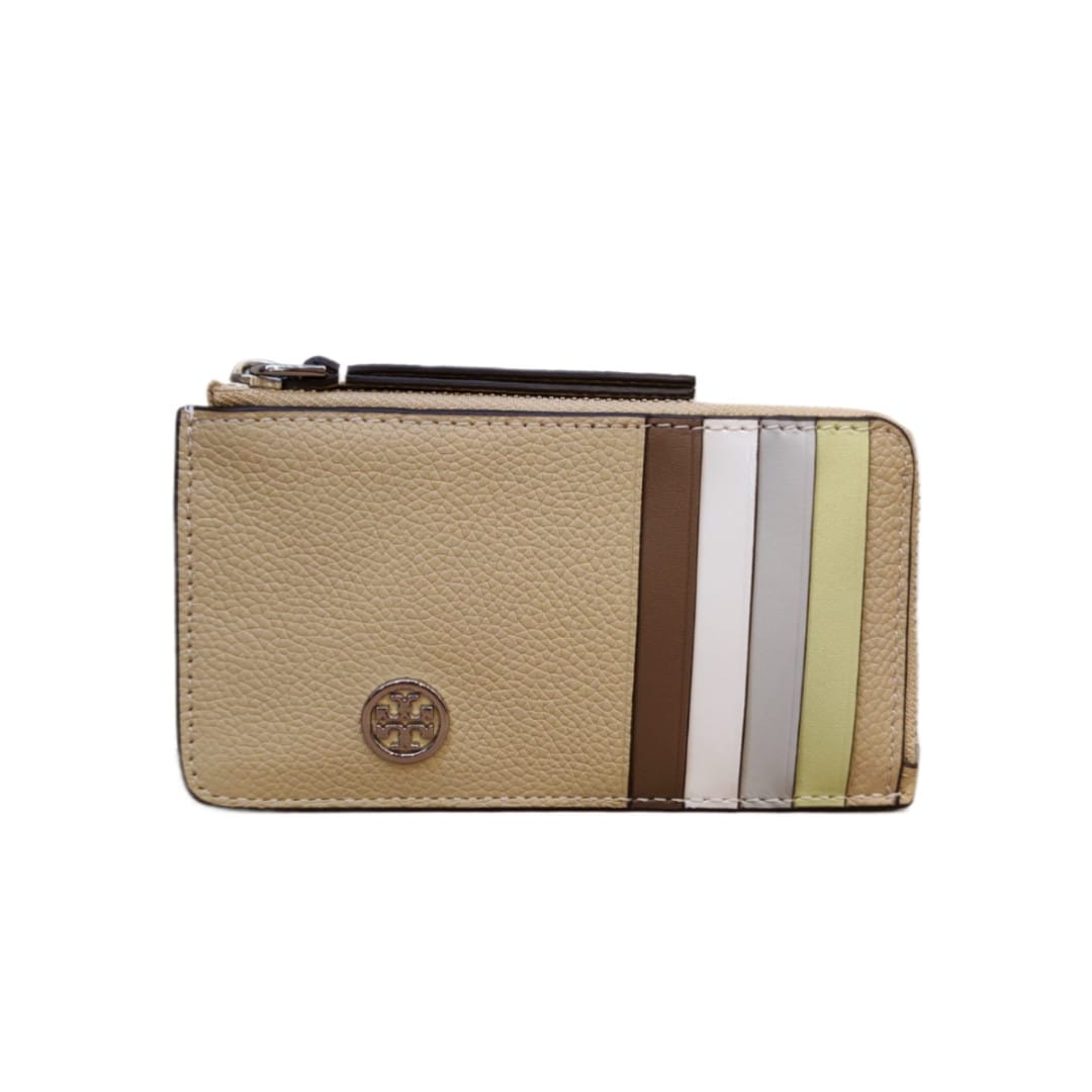 Tory  Burch  Robinson  Pebbled  Zip Card  Case