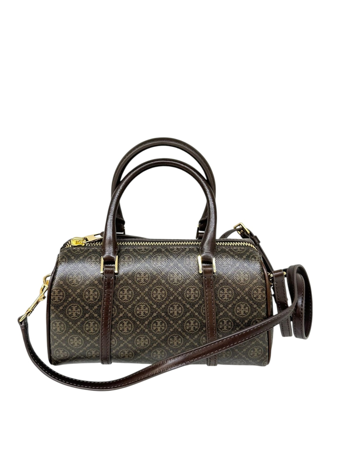 TORY BURCH T-MONOGRAM Coated Canvas Petite Barrel Bag