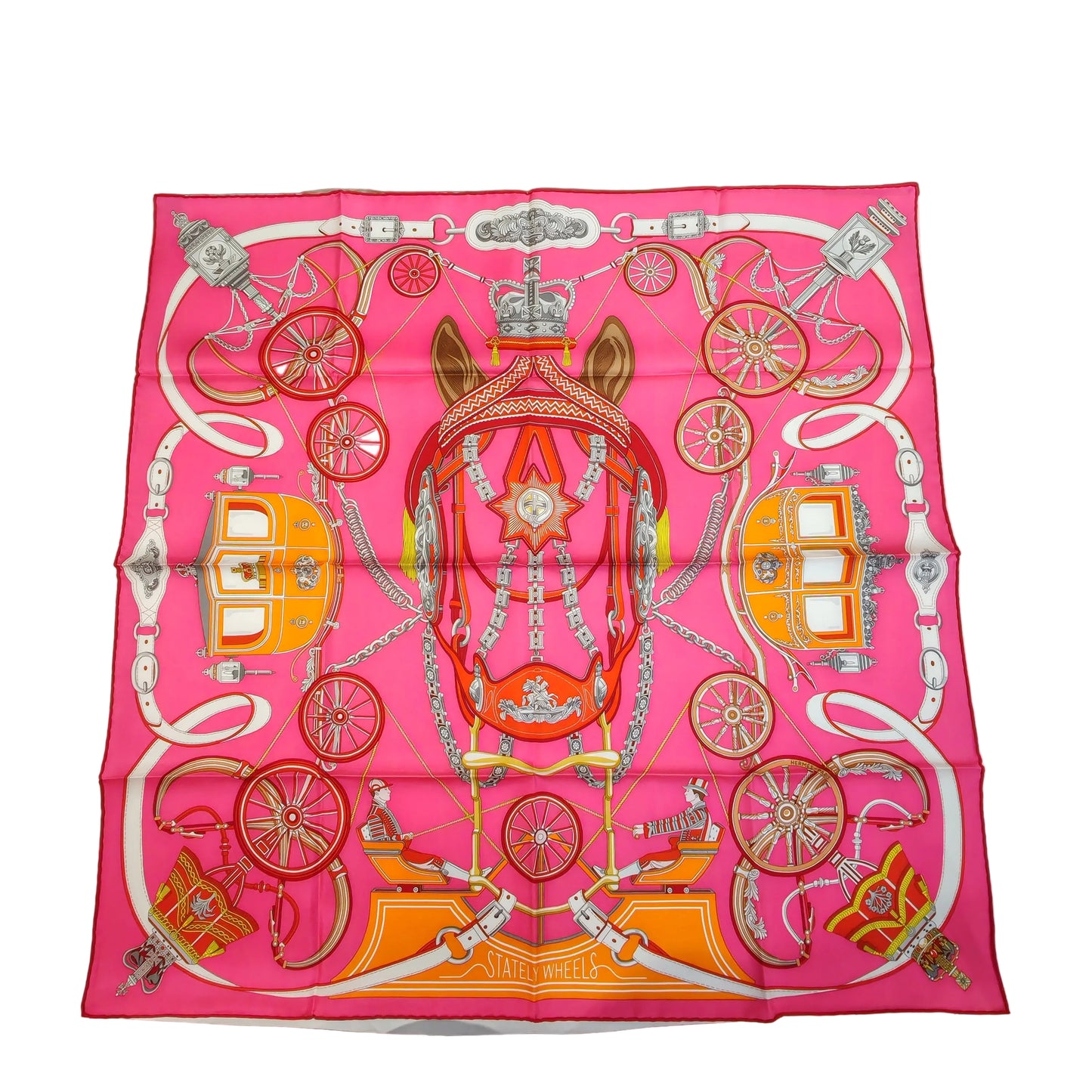 HERMÈS Stately Wheels scarf 90