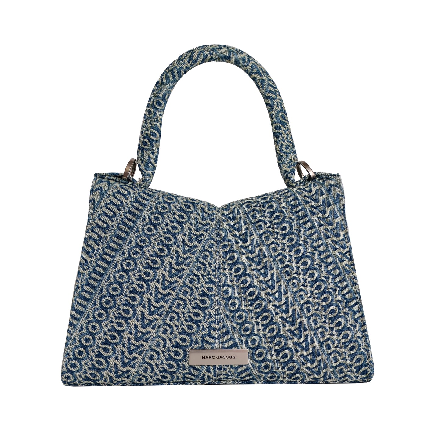 MARC JACOBS Washed Monogram Denim St. Marc Top Handle