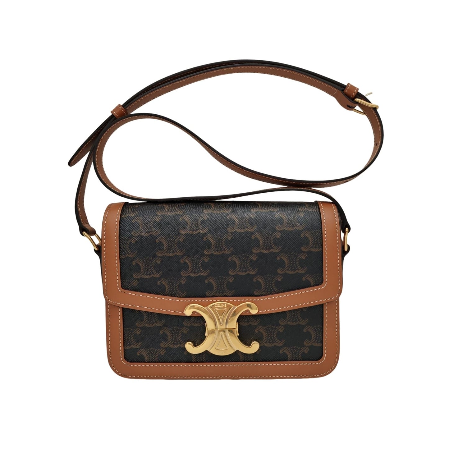 CELINE TEEN TRIOMPHE BAG IN Triomphe Canvas and Calfskin