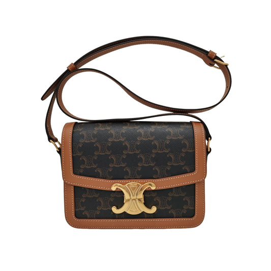 CELINE TEEN TRIOMPHE BAG IN Triomphe Canvas and Calfskin