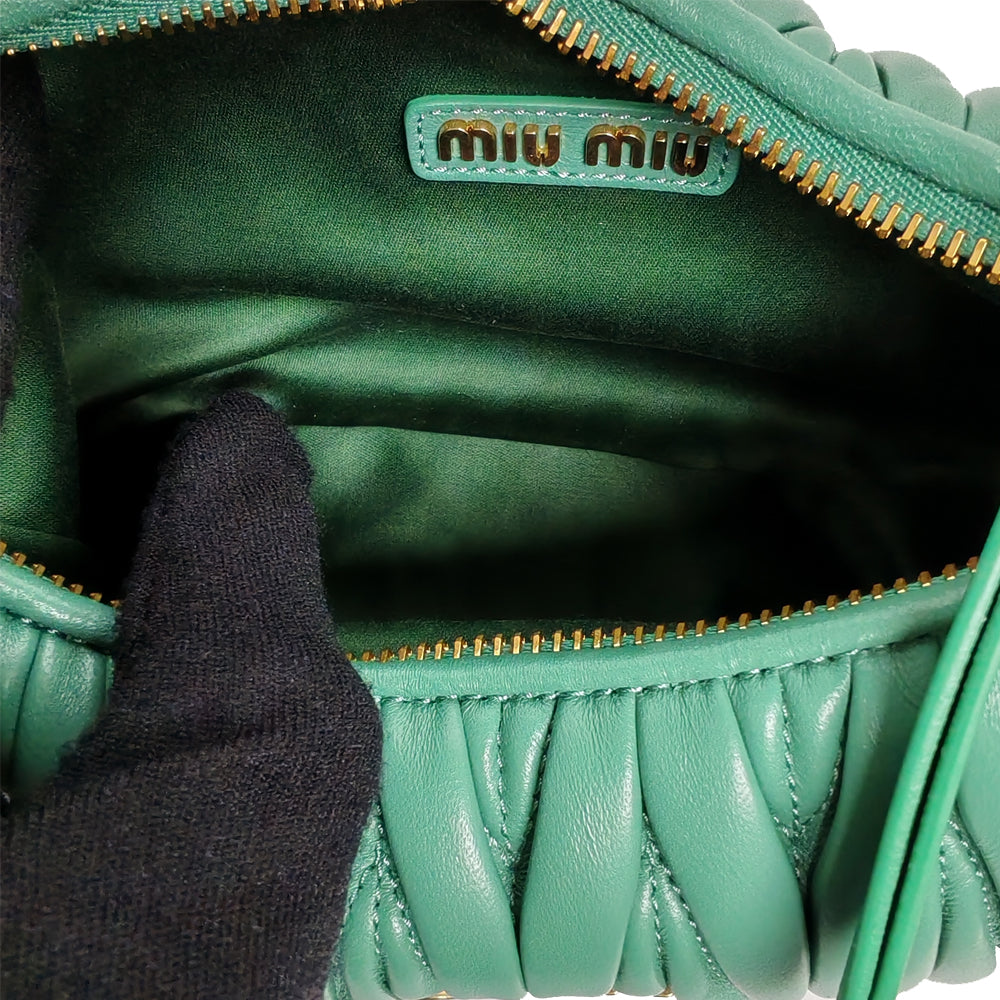 MIUMIU WANDER MATELASSÉ NAPPA LEATHER HOBO BAG