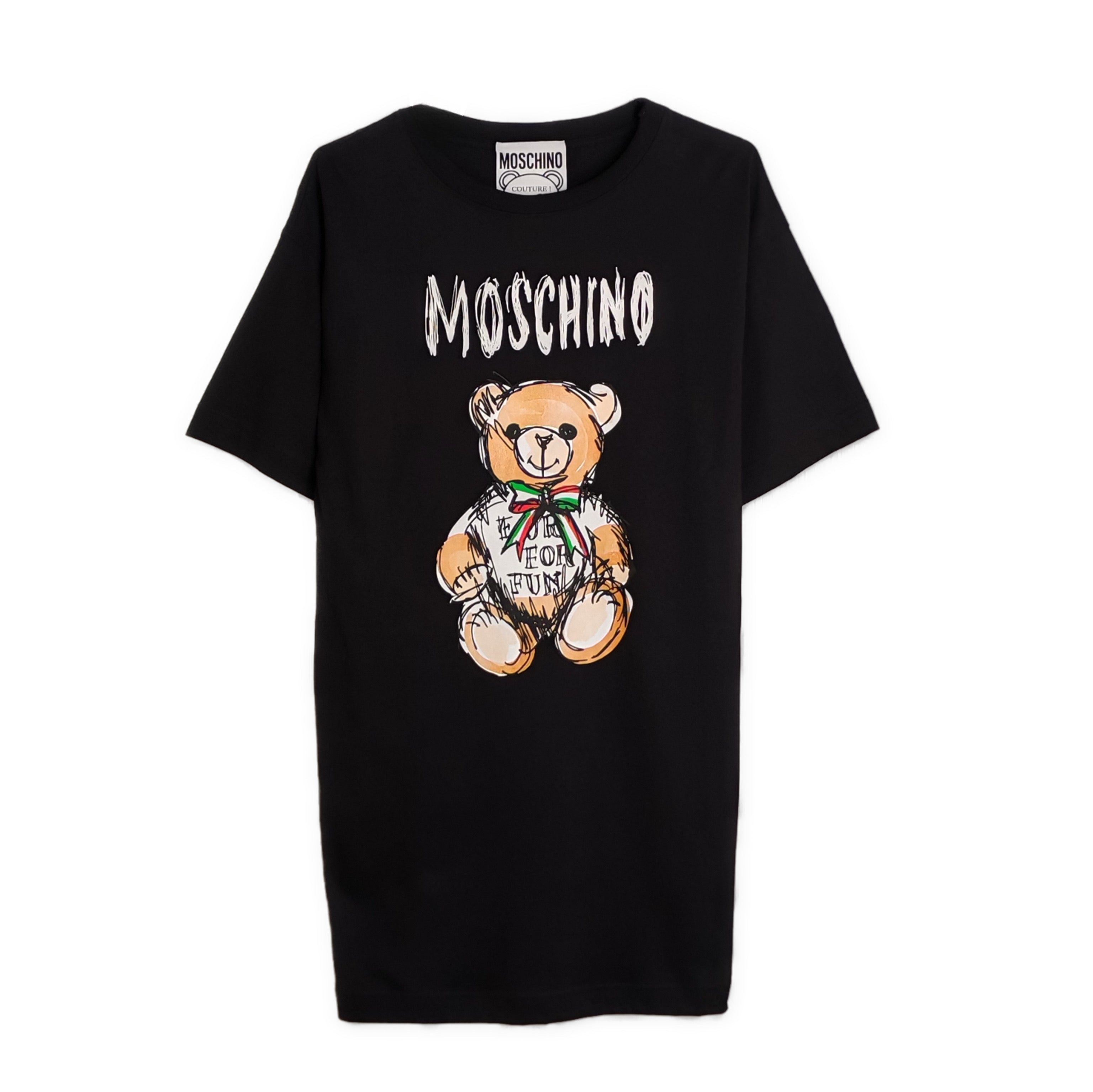 MOSCHINO COUTURE Drawn Teddy Bear Jersey Dress theworldsigns
