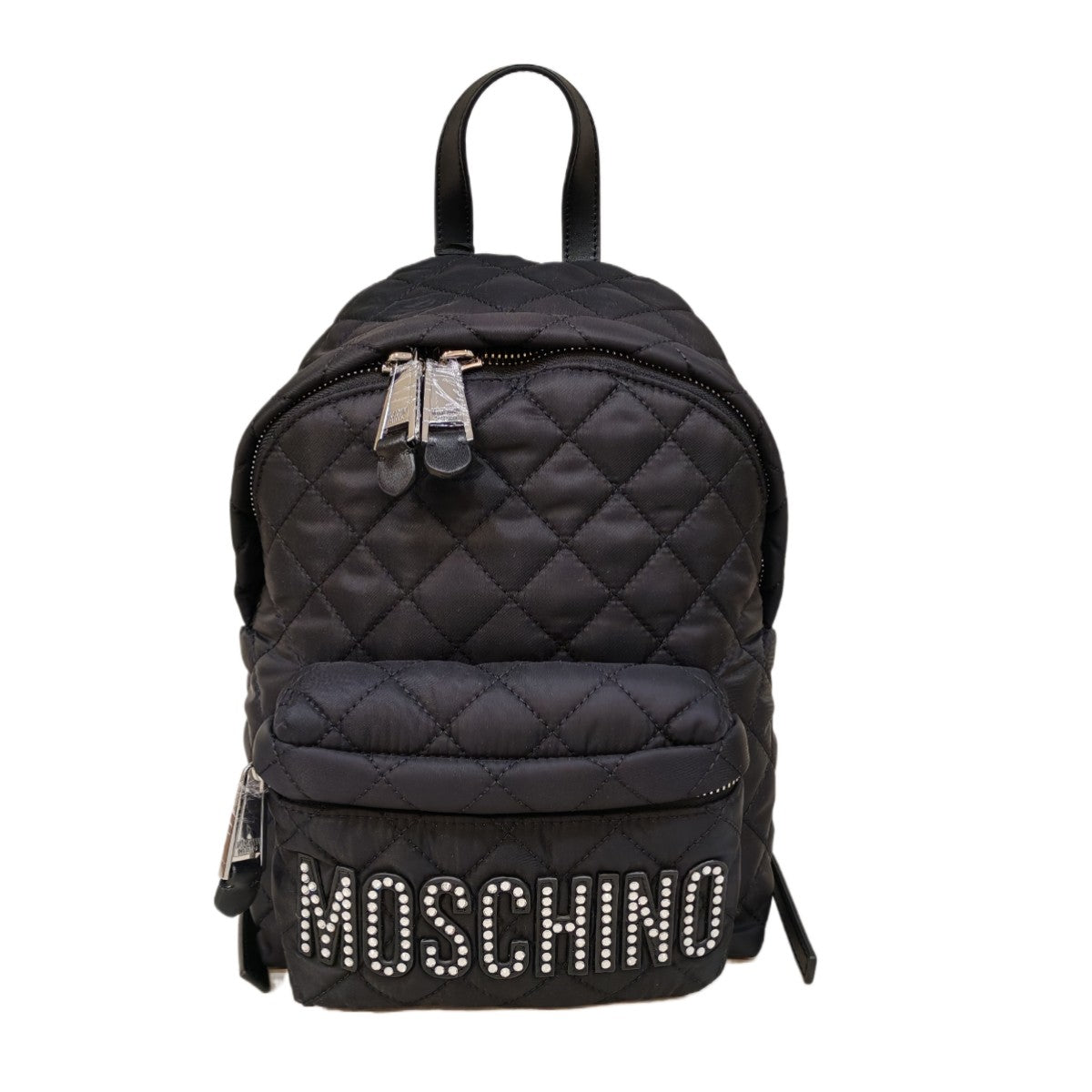 MOSCHINO COUTURE Quilted Logo Embellished Backpack