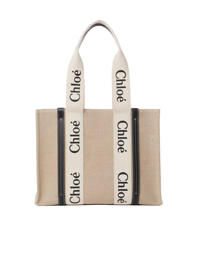 CHLOÉ WOODY Tote Bag in Linen