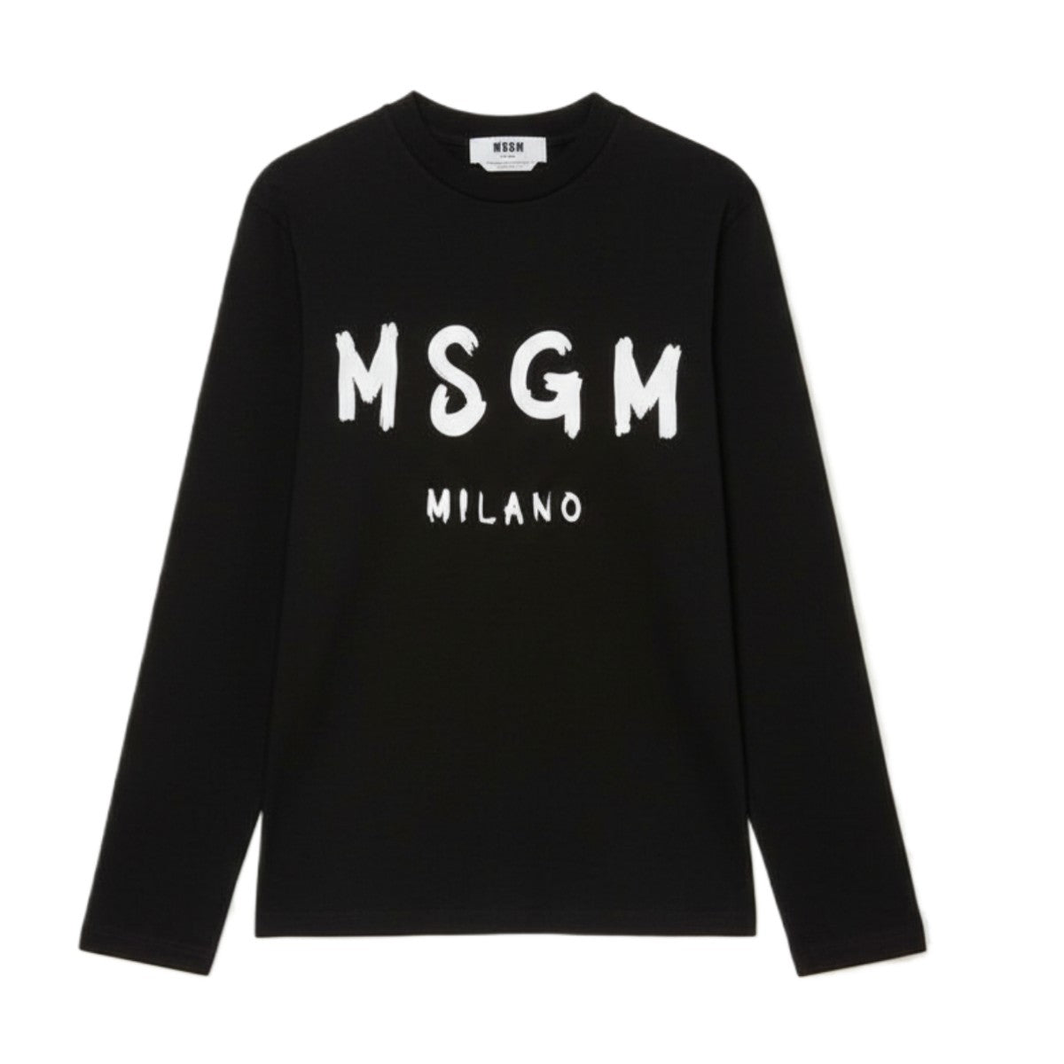 MSGM Jersey T-shirt with contrasting color brushstroke logo