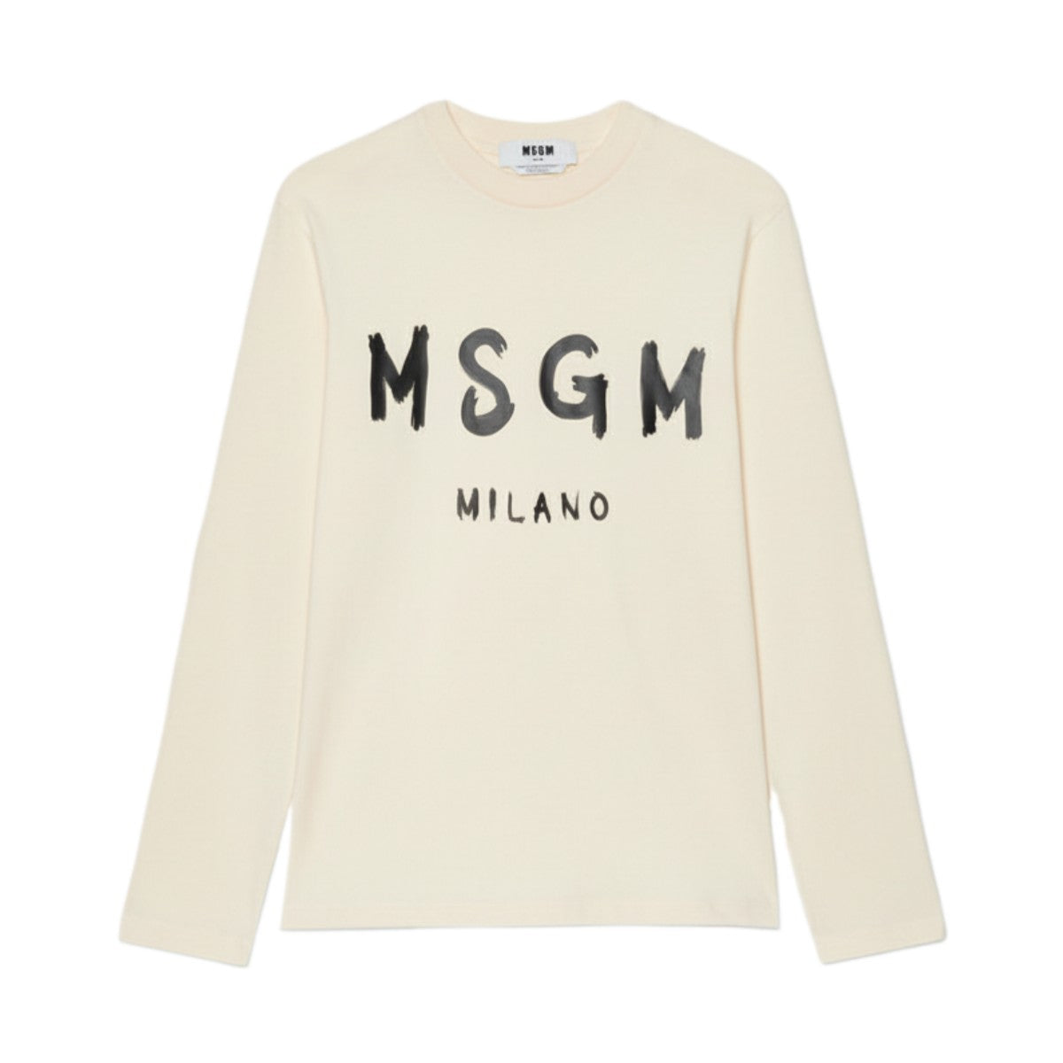 MSGM Jersey T-shirt with black brushstroke logo