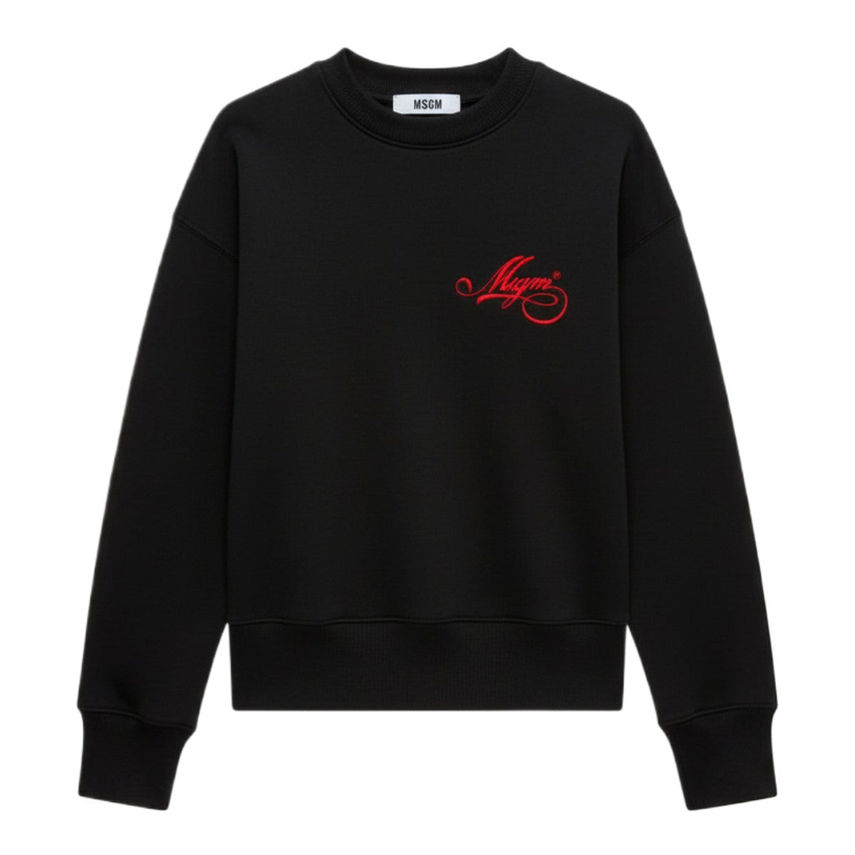MSGM Jersey sweatshirt with cursive MSGM logo