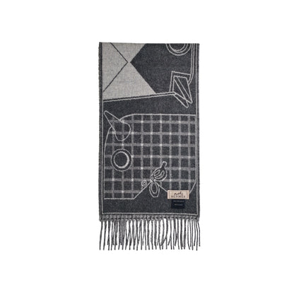 HERMES CAMAILS JACQUARD MUFFLER