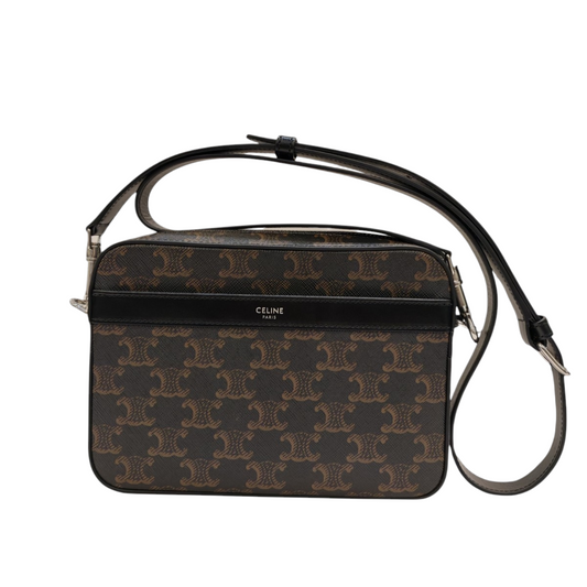 Céline Small Messenger  Bag  in Triomphe  Canvas  and  Calfskin