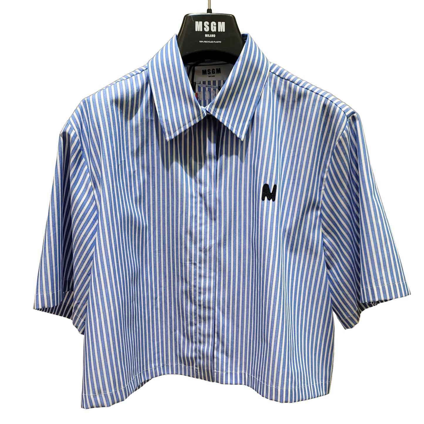 MSGM Striped-pattern Cropped Shirt