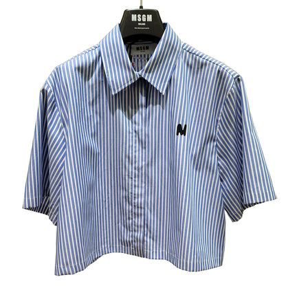 MSGM Striped-pattern Cropped Shirt