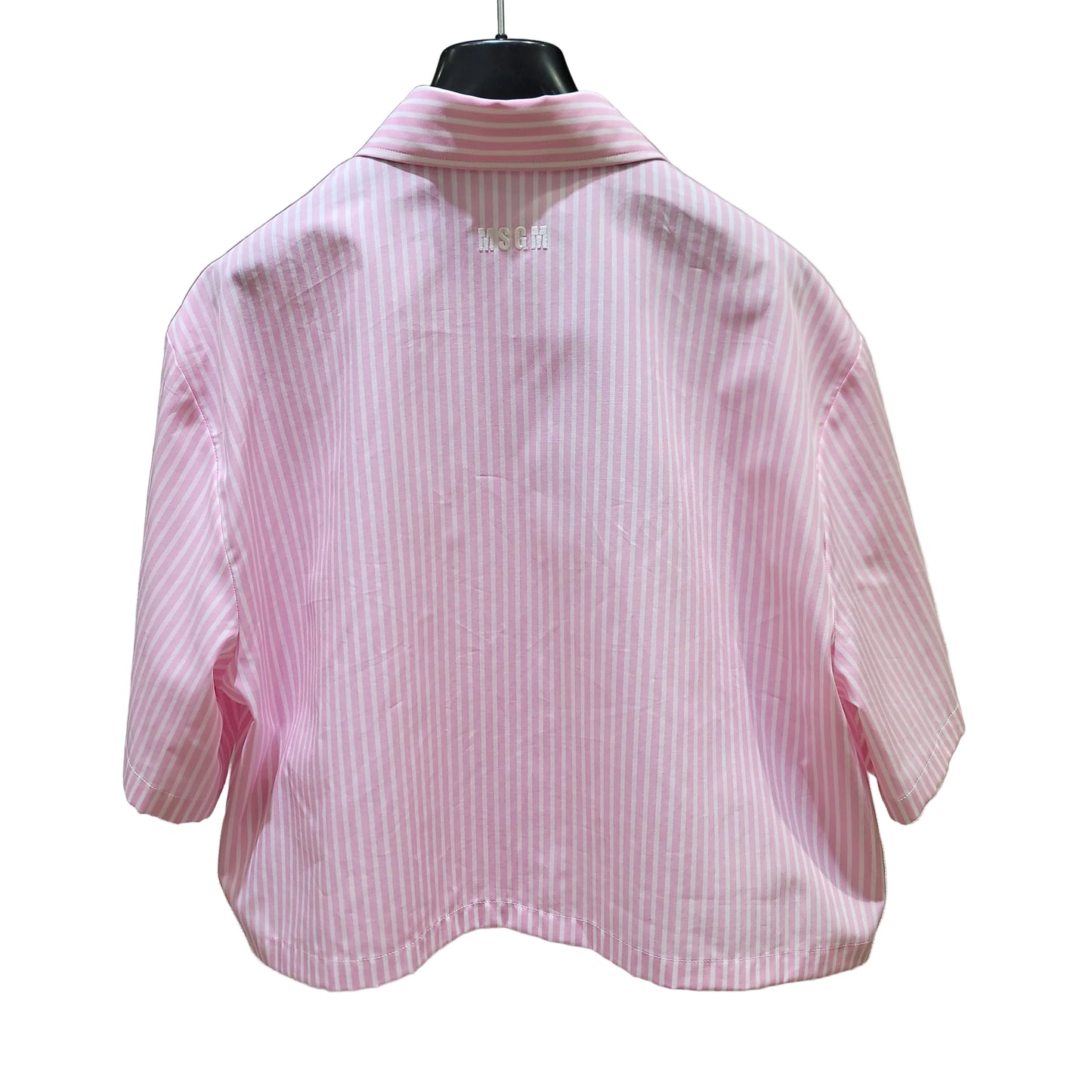 MSGM Striped-pattern Cropped Shiirt