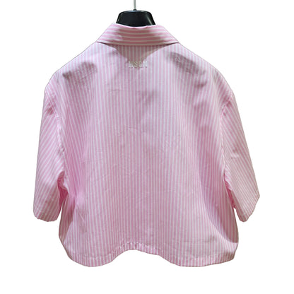 MSGM Striped-pattern Cropped Shiirt