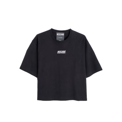 MOSCHINO COUTURE Embroidered Logo Organic Jersey T-shirt