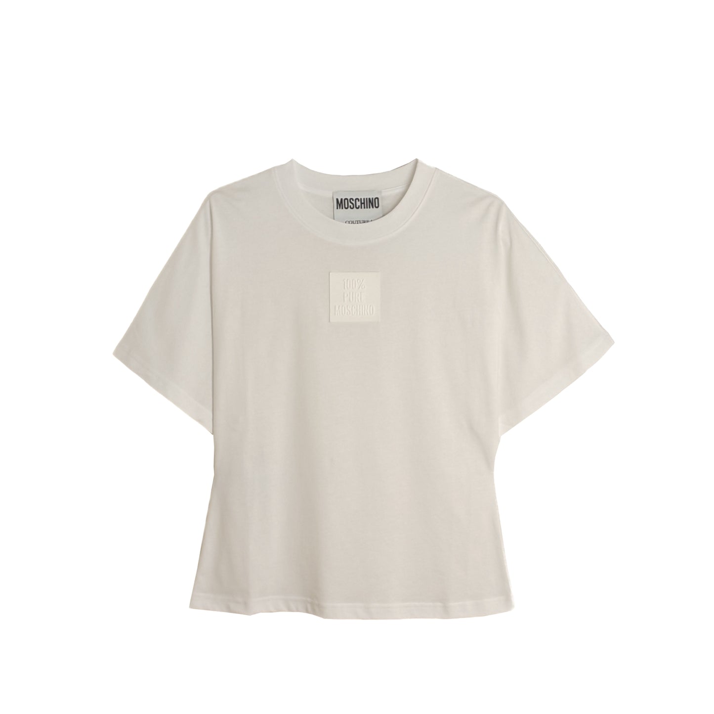 MOSCHINO COUTURE Embossed logo organic jersey T-shirt