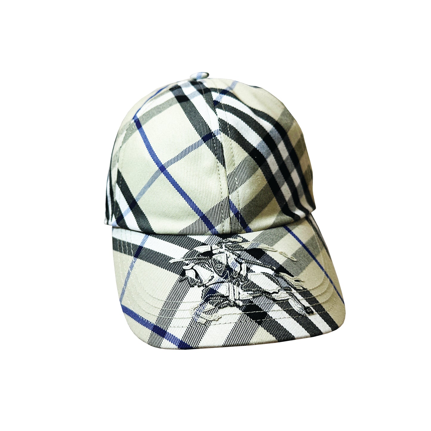 BURBERRY Check Cotton Blend Baseball Cap