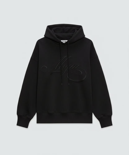 MSGM jersey hoodie with cursive MSGM logo