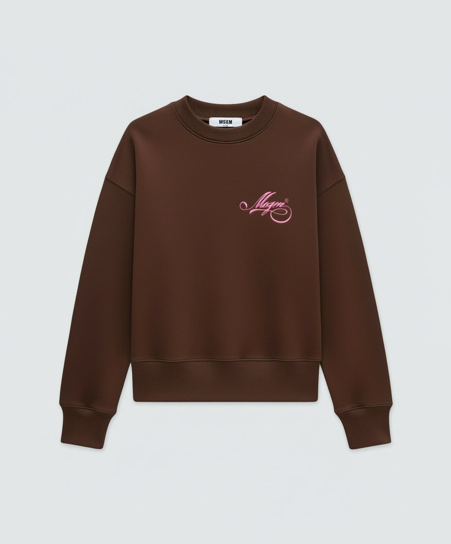 MSGM Jersey  sweatshirt  with  cursive  MSGM  logo