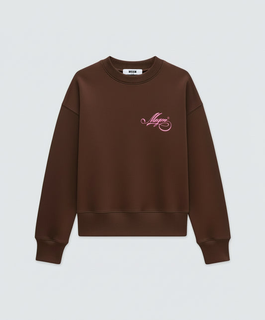 MSGM Jersey  sweatshirt  with  cursive  MSGM  logo