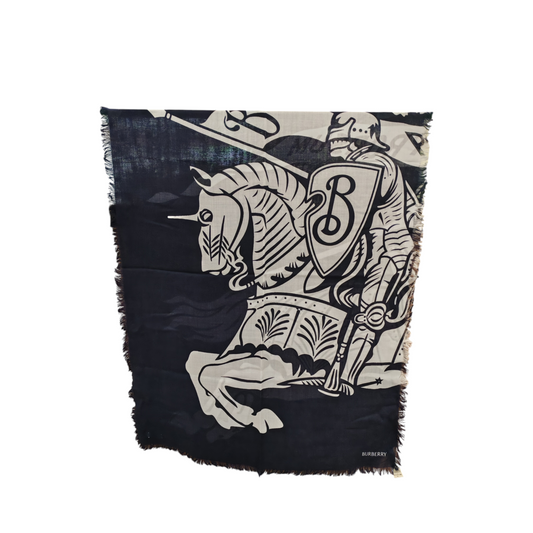 BURBERRY Wide EKD Wool Scarf
