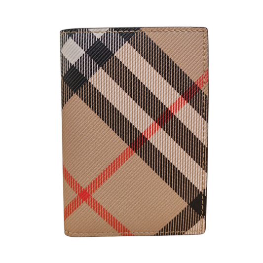 BURBERRY Check Folding Card Case