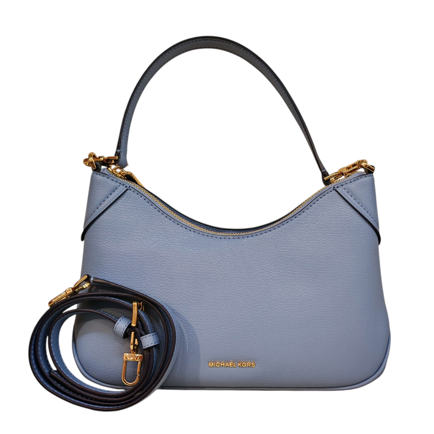 MICHAEL  KORS  JET  SET Medium  Pebbled  Leather  Convertible  Pouchette Crossbody