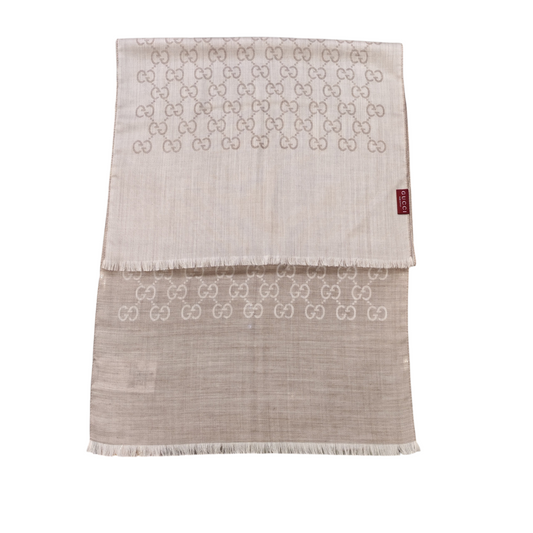 GUCCI Silk wool GG Jacquard scarf