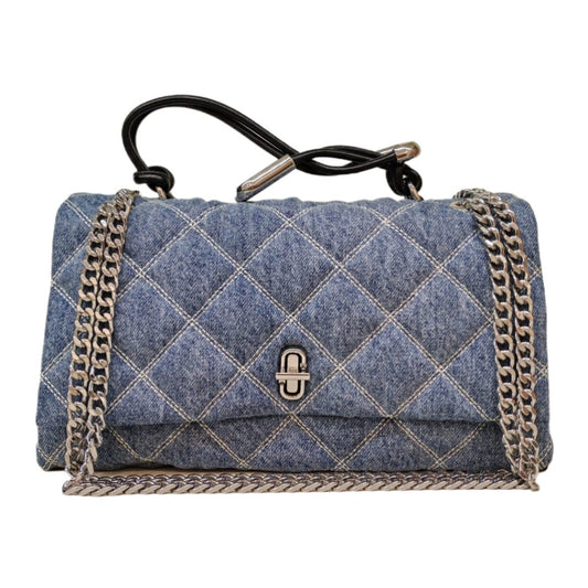 MARC JACOBS THE QUILTED DENIM DUAL CHAIN SHOULDER