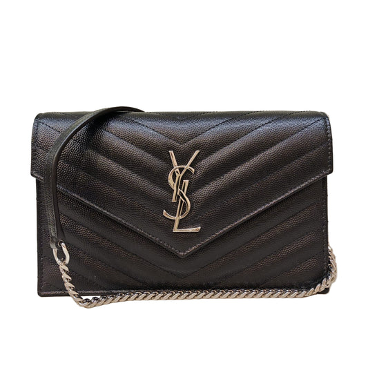 SAINT  LAURENT  CASSANDRE ENVELOPE WALLET in Grained de Poudre  Leather