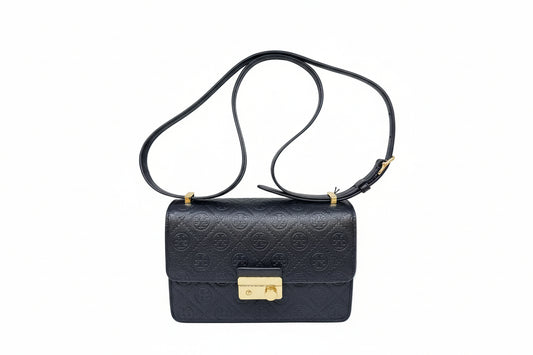 Tory Burch T-Monogram Pebbled leather Shoulder Bag