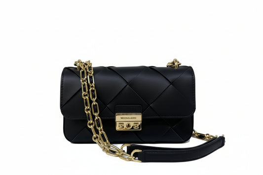 Michael  Kors  TRIBECA  Small Woven Leather Shoulder  Bag