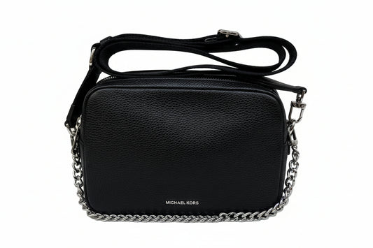 Michael Kors Bryant Medium Leather Double Zip Chain Camera Crossbody