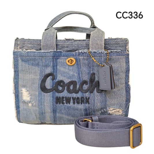 COACH Cargo Tote Bag 26 with Repurposed Denim Patchwork