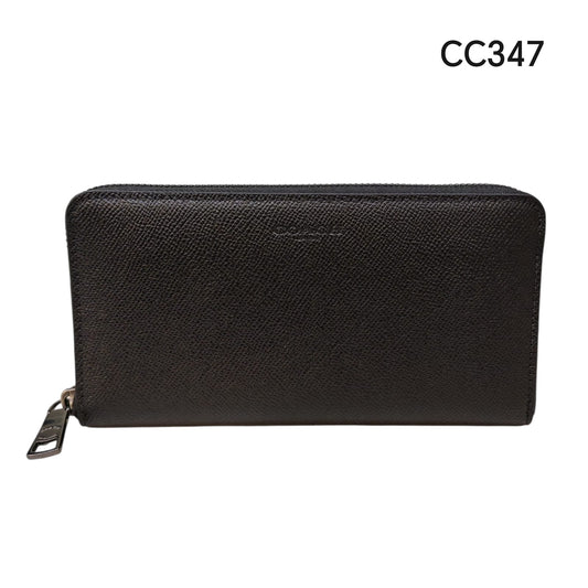 COACH Accordion Zip Around Wallet in Crossgrain Leather