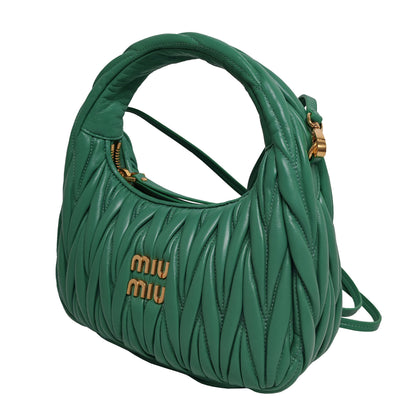 MIUMIU  WANDER MATELASSÉ NAPPA LEATHER HOBO BAG